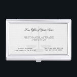 Caja Para Tarjetas De Visita Abogado simple de la textura de lino blanco<br><div class="desc">Elegante textura simple de lino blanco Procurador de personalizable de ley plantilla de titular de tarjeta de visita. Disponible la tarjeta de visita coincidente.</div>