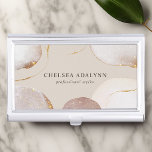 Caja Para Tarjetas De Visita Abstracto acuarela Glittering Lujo Elegante Oro<br><div class="desc">Abstracto Acuarela Glittering Lujo Elegante estuche para tarjeta de visita Gold. Este diseño presenta formas de acuarela abstractas con brillantes acentos dorados y rosas que parecen brillar. Perfecto para un negocio femenino para estilistas de cabello,  maquillador,  cosmetólogo y más!</div>
