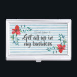 Caja Para Tarjetas De Visita Argot divertido floral de la acuarela bonita<br><div class="desc">" No dude en conseguir todos para arriba en mi negocio" anime a la gente a ser nosy sobre su negocio.</div>