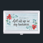 Caja Para Tarjetas De Visita Argot divertido floral de la acuarela bonita<br><div class="desc">" No dude en conseguir todos para arriba en mi negocio" anime a la gente a ser nosy sobre su negocio.</div>