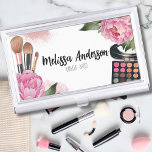 Caja Para Tarjetas De Visita Artista de maquillaje en Salón de Belleza<br><div class="desc">Repleta de tonos vivos y floridos, esta impresión es un festín visual perfecto para artistas de maquillaje, bloggers de belleza, influenciadores y todo aquel que busque un toque de colorida elegancia floral con un toque de glam. Con peonías rosadas brillantes, paleta de maquillaje y cepillos de maquillaje. Se puede personalizar...</div>