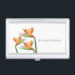 Caja Para Tarjetas De Visita Ave del Paraíso Tropical titular de la tarjeta de<br><div class="desc">Ave del Paraíso Tropical titular de la tarjeta de visita. Personalizar con cualquier texto o déjalo en blanco.</div>