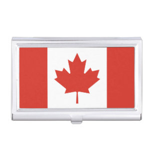 Caja Para Tarjetas De Visita Bandera Patriótica Canadiense