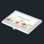 Caja Para Tarjetas De Visita Borde de flores de primavera coloridas<br><div class="desc">Elegante y colorido borde florido de primavera,  personalizable de tarjeta de visita.</div>