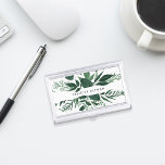 Caja Para Tarjetas De Visita Bosque silvestre | Personalizado<br><div class="desc">El elegante titular botánico de la tarjeta de visita incluye su nombre y/o nombre de negocio enmarcado por un borde de hojas de acuarela exuberantes en tonos de cazador y verde del bosque, sobre un fondo blanco y nítido. Las tarjetas de visita y los accesorios también están disponibles en nuestra...</div>