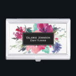 Caja Para Tarjetas De Visita Bouquet acuarela<br><div class="desc">El diseño de esta tarjeta de visita,  alegre y femenino,  presenta un colorido ramo de flores acuáticas en tonos magenta,  rosa y violeta. Introduzca su nombre y título comercial u otro texto en lugar del texto de ejemplo.</div>