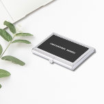 Caja Para Tarjetas De Visita Clásico minimalista elegante negro y blanco<br><div class="desc">Sencillo soporte elegante de tarjeta de visita con fondo gris oscuro. Perfecto para consultor,  abogado o cualquier profesional. Puedes hacerlo con tarjeta de visita (estándar y mini tamaño) de nuestra tienda.</div>