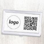 Caja Para Tarjetas De Visita Cód. QR de promoción de logotipo sencillo<br><div class="desc">Logotipo sencillo y código QR para promocionar su negocio. Reemplace el logotipo y el código QR por el propio personalizar. Minimalista y profesional para reflejar tu marca.</div>