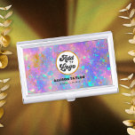 Caja Para Tarjetas De Visita Colorido Resumen Logotipo de adición de gema opal<br><div class="desc">Si está buscando un funda de tarjeta de visita opal gemstone único y elegante, consulte nuestro estuche para tarjetas de visita. Hermoso efecto digital de imitación de oro y un falso efecto digital óptico. Este funda de tarjetas es perfecto para cualquier ocasión profesional o relacionada con negocios. Además, el texto...</div>