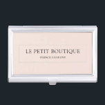 Caja Para Tarjetas De Visita Compañía Rubor minimalista Nombre moderno<br><div class="desc">Una manera elegante de presentar sus tarjetas de visita a sus clientes. Simplemente el nombre y el lema de su empresa. Esto es sobre un fondo rosa claro y de color rosa, pero puede cambiarlo para que coincida con el color de su empresa. Si necesita ayuda para personalizar esto, póngase...</div>
