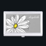 Caja Para Tarjetas De Visita Daisy de moda con gris y amarillo<br><div class="desc">Una obra de arte zen y caprichosa,  hipster. Puede añadir un nombre,  un monograma u otro texto personalizado. Si necesita mover el dibujo,  haga clic en el botón personalizar para realizar cambios.</div>