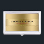 Caja Para Tarjetas De Visita Diseño metálico de oro moderno simple<br><div class="desc">Elegante diseño metálico de imitación dorado simple y brillante con un aspecto de acero inoxidable. Personalizable completo de la plantilla del titular de la tarjeta comercial. Si necesita ayuda para personalizar alguno de mis diseños, póngase en contacto con el diseñador ArtOnWear. Formato de texto gratuito con ayuda en directo disponible...</div>