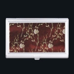 Caja Para Tarjetas De Visita Elegante floral borgoñona<br><div class="desc">Se trata de una hermosa flor y una vid de estilo sencillo pero elegante que le confieren un aspecto muy elegante. El color burdeos es bonito. Añada esta pieza con otros accesorios y tendrá una colección de accesorios de negocios de primera clase. Este bonito diseño se completa con un bonito...</div>