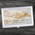 Caja Para Tarjetas De Visita Elegante mármol con un nombre personalizado<br><div class="desc">Elegante titular de tarjeta de visita con tu nombre y título en un fondo de mármol impreso</div>