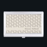 Caja Para Tarjetas De Visita Elegante Patrón Mod Tan de Mediano Siglo Personali<br><div class="desc">Estuche elegante para tarjetas de visita personalizadas de mediados de siglo</div>