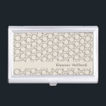 Caja Para Tarjetas De Visita Elegante Patrón Mod Tan de Mediano Siglo Personali<br><div class="desc">Estuche elegante para tarjetas de visita personalizadas de mediados de siglo</div>