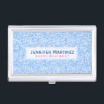 Caja Para Tarjetas De Visita Elegante Purpurina azul y espárragos Textura 2<br><div class="desc">Elegante purpurina azul y brillantes con tonos azul y verde azul. Color de fuente azul y rosa sugerido. Disponible en otros productos. Personalizable completo de la plantilla del titular de la tarjeta de visita. Si necesita ayuda para personalizar alguno de mis diseños, póngase en contacto con el diseñador ArtOnWear. Formato...</div>