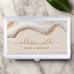 Caja Para Tarjetas De Visita Elegante Purpurina de oro Marble Agate Moda modern<br><div class="desc">Elegante estuche para tarjetas de visita de Moda moderna de Marble Agate Purpurina Gold. Perfecto para maquilladores,  peluqueros,  cosmetólogos y más!</div>