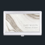 Caja Para Tarjetas De Visita Elegante Resumen Alarma de Mármol de Oro Pálido<br><div class="desc">Si necesita más personalización,  por favor,  no dude en enviarme un mensaje a yellowfebstudio@gmail.com</div>