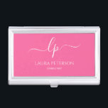 Caja Para Tarjetas De Visita Elegante y simple caligrafía manuscrita<br><div class="desc">El diseño es bonito y moderno. Simplemente agregue sus iniciales entre los símbolos y personalizar el texto.</div>
