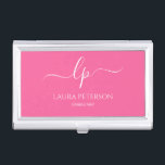 Caja Para Tarjetas De Visita Elegante y simple caligrafía manuscrita<br><div class="desc">El diseño es bonito y moderno. Simplemente agregue sus iniciales entre los símbolos y personalizar el texto.</div>