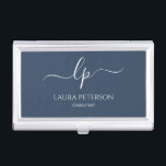 Caja Para Tarjetas De Visita Elegante y simple caligrafía manuscrita<br><div class="desc">El diseño es bonito y moderno. Simplemente agregue sus iniciales entre los símbolos y personalizar el texto.</div>