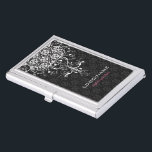 Caja Para Tarjetas De Visita Elegantes damascos florales de color blanco y negr<br><div class="desc">Elegantes torres ornamentales de color blanco y negro con marco y damascos florales vintage en tonos blanco y negro. Esta es una plantilla y es completamente personalizable.</div>