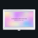 Caja Para Tarjetas De Visita Fondo holográfico colorido<br><div class="desc">Imagen de fondo holográfico de tonos pastel diseño iridiscente moderno n° 3. Mezcla de tonos violeta,  azul y rosa.</div>