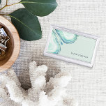 Caja Para Tarjetas De Visita Geode de Seaglass | Personalizado<br><div class="desc">El elegante titular de la tarjeta de visita muestra su nombre y/o nombre de negocio en la esquina inferior derecha,  acentuado por un delgado borde de marco blanco y ilustraciones de rebanada geodésica en la etérea acuarela verde de azúcares. También están disponibles tarjetas de visita y accesorios de juego.</div>