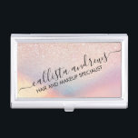 Caja Para Tarjetas De Visita Gradiente holográfico irlandés Purpurina de oro Ro<br><div class="desc">Este elegante diseño de moda es perfecto para una chica moderna y elegante. Presenta un falso rosa de purpurina dorado con diseño de gradiente holográfico rosa, melocotón, azul y violeta iridiscente. Es moderno, fresco, único, glamuroso y original. ***NOTA DE DISEÑO IMPORTANTE: Para cualquier solicitud de diseño personalizado, como solicitudes de...</div>