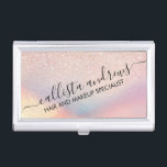 Caja Para Tarjetas De Visita Gradiente holográfico irlandés Purpurina de oro Ro<br><div class="desc">Este elegante diseño de moda es perfecto para una chica moderna y elegante. Presenta un falso rosa de purpurina dorado con diseño de gradiente holográfico rosa, melocotón, azul y violeta iridiscente. Es moderno, fresco, único, glamuroso y original. ***NOTA DE DISEÑO IMPORTANTE: Para cualquier solicitud de diseño personalizado, como solicitudes de...</div>