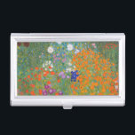 Caja Para Tarjetas De Visita Gustav Klimt Flor Jardín Naturaleza<br><div class="desc">Un bonito cuadro del jardín,  un cuadro clásico de Gustav Klimt,  llamado Cottage Garden,  o Bauergarten,  1907,  que se encuentra cerca de un jardín de flores,  un cuadro de flores de colores.</div>