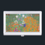 Caja Para Tarjetas De Visita Gustav Klimt Flor Jardín Naturaleza<br><div class="desc">Un bonito cuadro del jardín,  un cuadro clásico de Gustav Klimt,  llamado Cottage Garden,  o Bauergarten,  1907,  que se encuentra cerca de un jardín de flores,  un cuadro de flores de colores.</div>