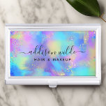 Caja Para Tarjetas De Visita Holográfico Sparkle opal Irideslindante<br><div class="desc">Estuche Holográfico Sparkle Opal Iribow con tarjeta de visita. Perfecto para un salón de belleza,  peluquería,  maquillador o cosmetólogo.</div>