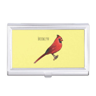 Caja Para Tarjetas De Visita Ilustracion de personalizado de aves cardinales de
