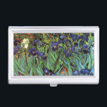 Caja Para Tarjetas De Visita Irises de Vincent van Gogh, Arte de Jardín Vintage<br><div class="desc">Irises (1889) de Vincent van Gogh es un bello arte vintage post impresionsionismo paisaje floral con un jardín con iris morado barbudo cultivado por amapolas naranjas. Una sola flor blanca de iris está floreciendo al borde. Sobre el artista: Vincent Willem van Gogh (1853-1890) fue uno de los pintores más famosos...</div>