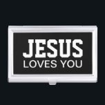 Caja Para Tarjetas De Visita Jesús le ama tipografía de motivación<br><div class="desc">Jesús le ama tipografía de motivación</div>