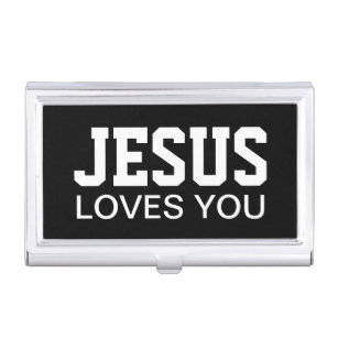 Caja Para Tarjetas De Visita Jesús le ama tipografía de motivación
