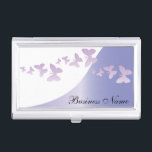 Caja Para Tarjetas De Visita Lavanda elegante con mariposas | Personalizar<br><div class="desc">Caja para tarjetas de visita. ✔ NOTA: ¡SÓLO CAMBIA LAS ÁREAS DE PLANTILLA NECESARIAS! 😀 Si es necesario, puede eliminar el texto y empezar a agregar de nuevo el texto y la fuente que desee. 📌 Si necesita una mayor personalización, haga clic en el botón "Haga clic para más Personalizares"...</div>