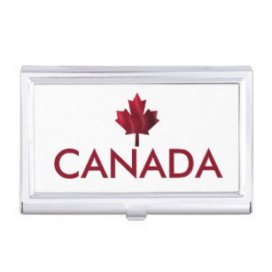 Caja Para Tarjetas De Visita Leaf de arce rojo de Canadá
