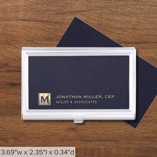 Caja Para Tarjetas De Visita Logo inicial de Blue Professional Luxury