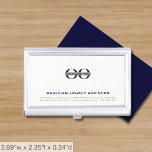 Caja Para Tarjetas De Visita Logotipo de compañía simple<br><div class="desc">Aumente su juego de red con este funda de tarjetas de visita simple, elegante y profesional. El fondo blanco limpio incluye su logotipo, nombre de la empresa, dirección, información de contacto y sitio web en tipografía clásica en los tercios inferiores, lo que añade un toque de sofisticación a sus interacciones...</div>