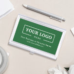 Caja Para Tarjetas De Visita Logotipo de negocio de personalizado con marca Cor<br><div class="desc">Cree su titular de tarjeta profesional de negocios personalizado con su propio logotipo de empresa y texto personalizado. Los titulares de tarjetas de visita con marca de personalizado son excelentes regalos corporativos prácticos para ejecutivos y empleados, y añaden un toque profesional y un valor promocional a la presentación de sus...</div>