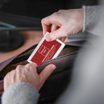 Caja Para Tarjetas De Visita Marca comercial roja en caso de tarjeta de visita<br><div class="desc">Marca de negocios roja en el funda de tarjetas de personalizable. Personalizar de ello subiendo el logotipo de tu empresa y escribiendo el nombre, la dirección, el número de teléfono, el correo electrónico y el sitio web o la página de medios sociales de tu empresa. Personalizar que anuncie su negocio...</div>
