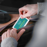 Caja Para Tarjetas De Visita Marca de negocios verde verde azulada en caso de t<br><div class="desc">marca de negocios verde verde azulada en el funda de tarjetas de personalizable. Personalizar de ello subiendo el logotipo de tu empresa y escribiendo el nombre, la dirección, el número de teléfono, el correo electrónico y el sitio web o la página de medios sociales de tu empresa. Personalizar que anuncie...</div>
