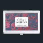 Caja Para Tarjetas De Visita Mármol Purpurina azul de la Marina Roja de Borgoña<br><div class="desc">Esta decoración moderna, femenina y de moda es perfecta para las mujeres de diseño. En él se exhiben purpurinas rojos burdeos, rosa borgoña y mármol azul marino con impresiones falsas. Es de diseño, único, elegante, elegante y contemporáneo. ***NOTA IMPORTANTE DE DISEÑO: Para cualquier solicitud de diseño personalizado, como productos coincidentes,...</div>