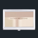 Caja Para Tarjetas De Visita Marrón color de rosa elegante y elegante del oro<br><div class="desc">Falso diseño color de rosa moderno y simple del oro.</div>
