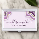 Caja Para Tarjetas De Visita Moda Amethyst Purple Purpurina Agate Geode Luxe<br><div class="desc">Estuche Amethyst Purple Purpurina Agate Geode Luxe Moda para tarjeta de visita. Perfecto para maquilladores,  peluqueros,  cosmetólogos y más!</div>