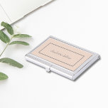 Caja Para Tarjetas De Visita Moda femenina moderna Textura Belleza rosa pálido<br><div class="desc">Moderno y elegante portatarjetas de visita con fondo rosa pálido de textura y marco gris claro. Diseño elegante y de moda,  perfecto para ocupaciones relacionadas con la belleza/la moda o consultores.</div>