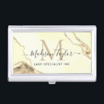 Caja Para Tarjetas De Visita Moda Purpurina dorado amarillo Agante de mármol Mo<br><div class="desc">Moderna Moda elegante Purpurina dorado amarillo Marble Agate Monograma tarjeta de visita</div>